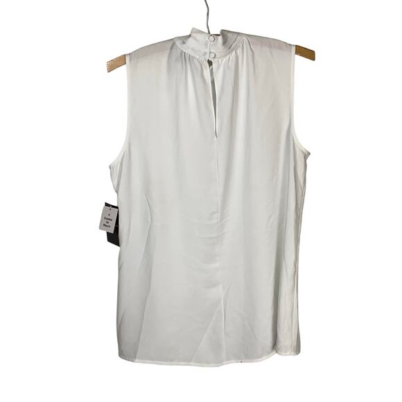 Riley & Rae White Bow Tie Sleeveless CorpCore Blouse Size S NWT - Picture 3 of 8
